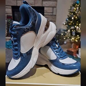 Michael Kors Katrina Mixed-Media Wedge Trainer Size 6.5